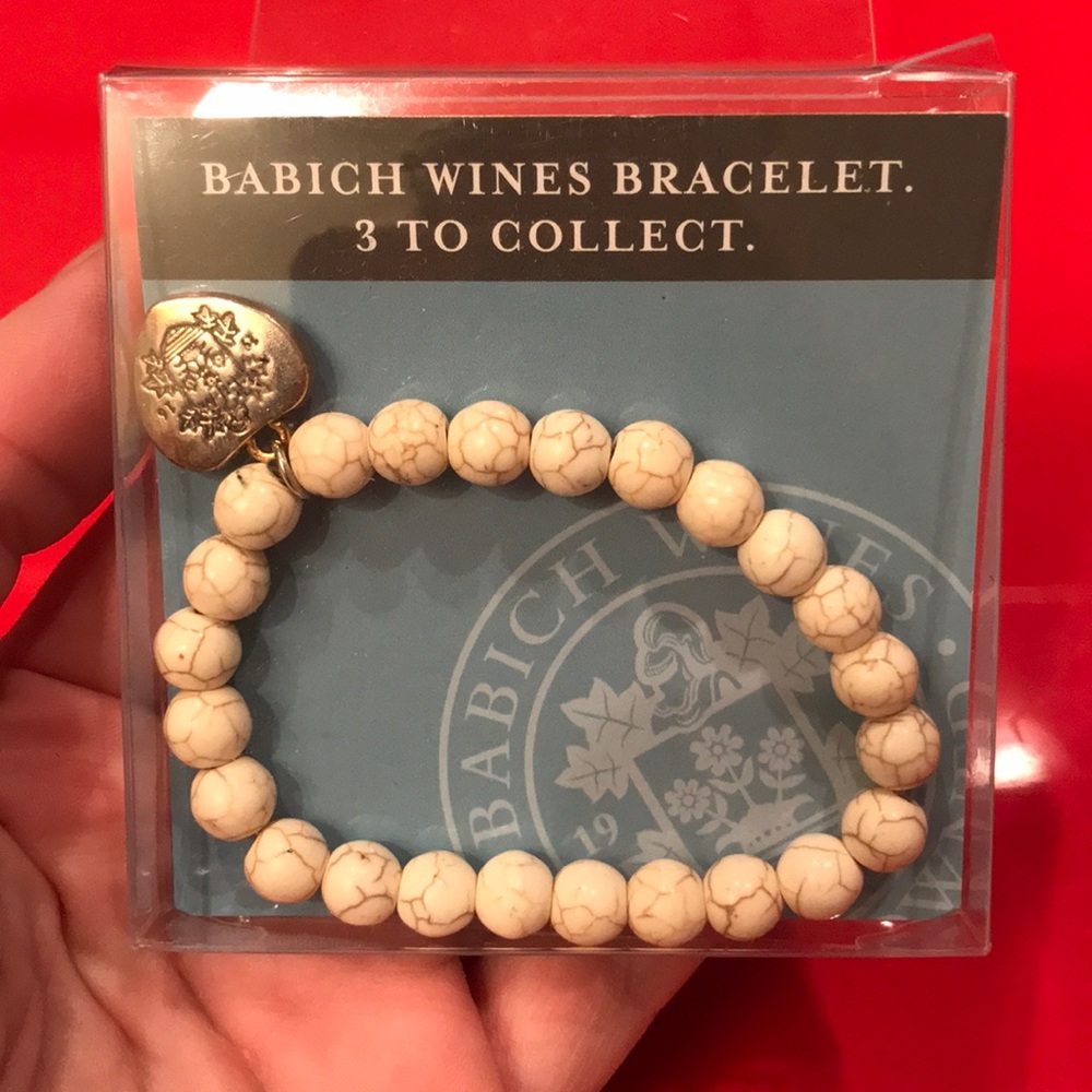New white crystal stone bead stretch bracelet with silver heart charm gift idea